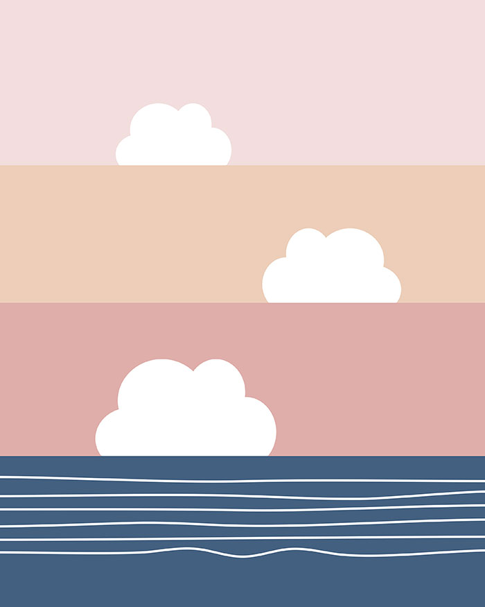 Minimalist Clouds and Sea